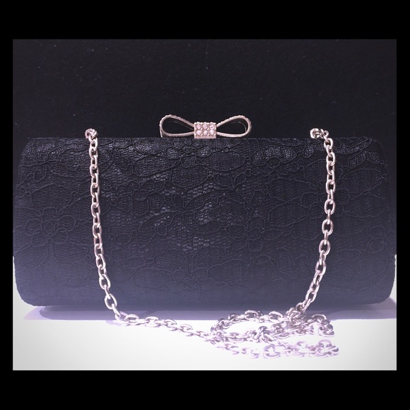 Lace hard case clutch/ evening bag