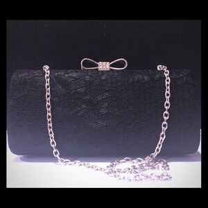Lace hard case clutch/ evening bag