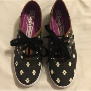 Black and White Patterned Keds