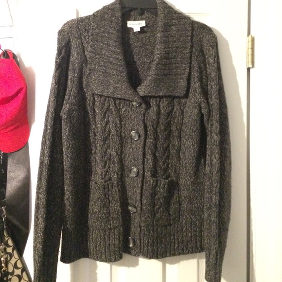 Black and white button up sweater