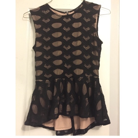 BCBG Peplum lace shirt