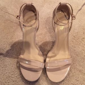 Nude strappy heels
