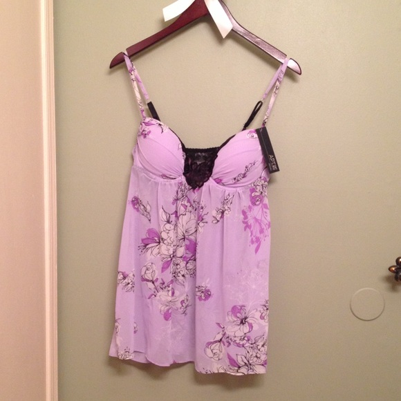 Purple floral lingerie