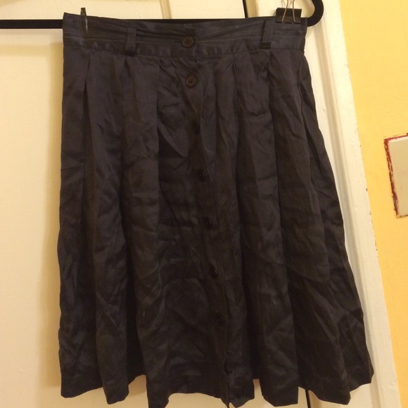 100% silk button-down skirt