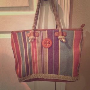 Multicolored Tory Burch Striped Tote ☀️