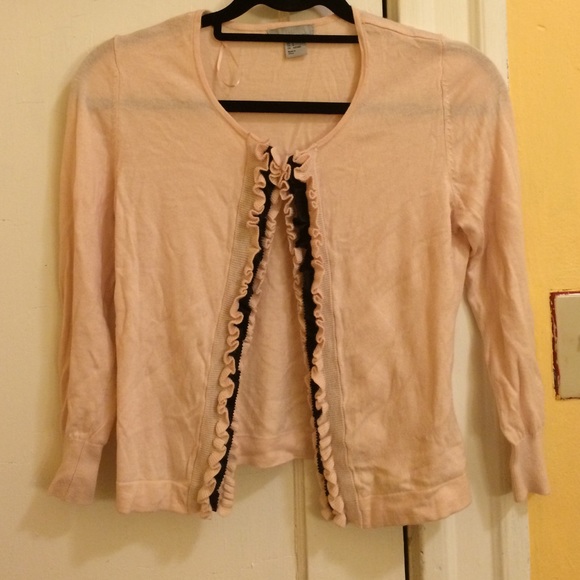 Light pink ruffle cardigan