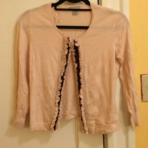 Light pink ruffle cardigan