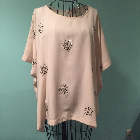 H&M Bedazzled Studded Oversized Top