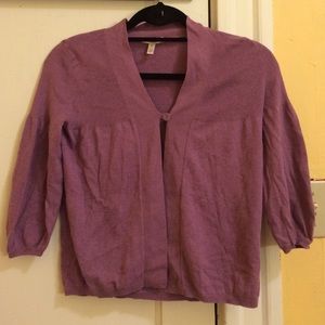 Cute 3/4 sleeve purple cardigan
