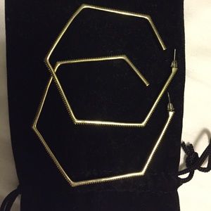Hexagon Hoop Earrings