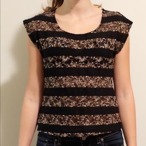 Black and Brown Lace Top