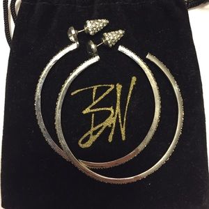 Glam Rock Hoop Earrings with Pave backs