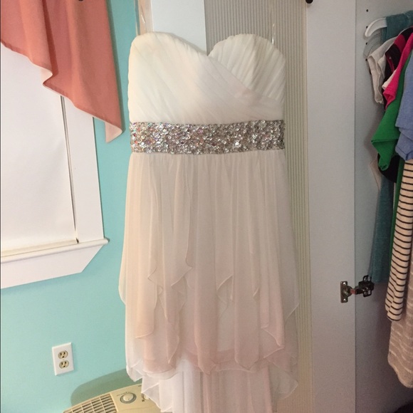 White high low semi dress size 5