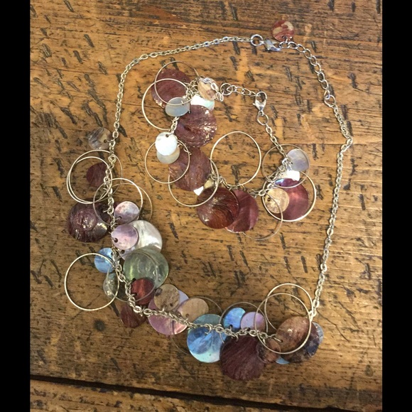 Purple shell necklace & bracelet - Final Price