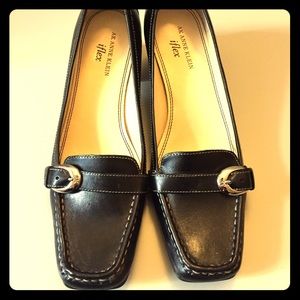 Anne Klein iflex black loafers with small heel