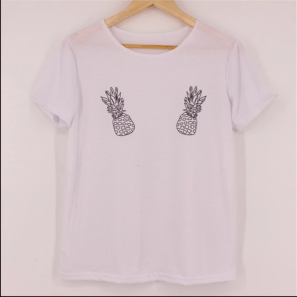 Sold Pineapple tee shirt black white - Picture 2 of 2