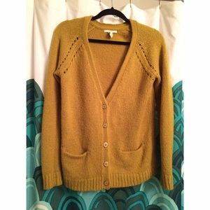 Forever 21 mustard yellow button cardigan sweater