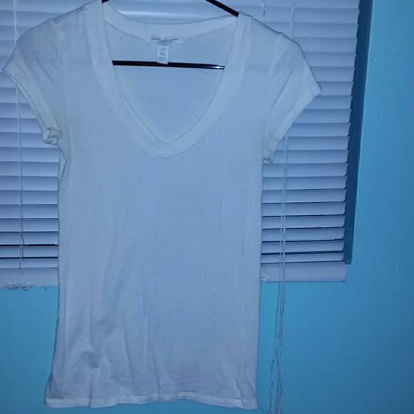 Plain white v-neck
