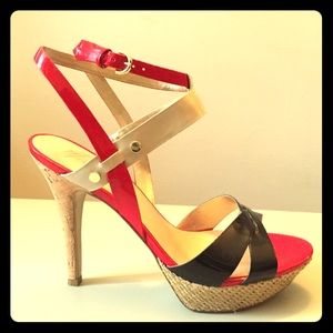 Marc Fisher color block heel sandals