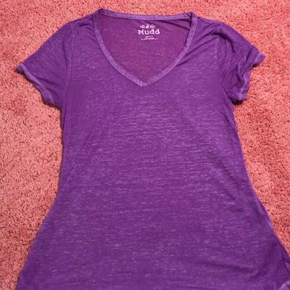 Purple cotton/polyester short sleeve shirt