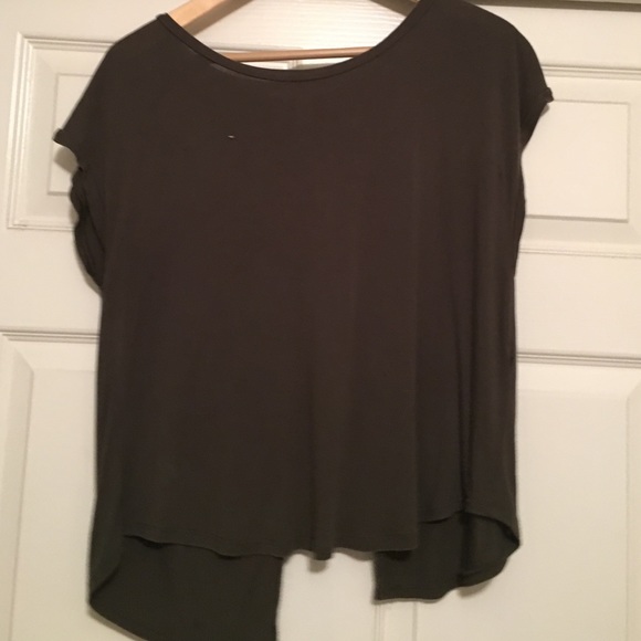 Army Green Open Back Shirt