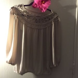 Darling Blouse w/elastic in sleeve and decor