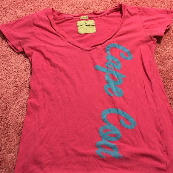 Pink short sleeve shirt with cape cod decal