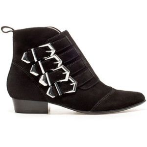 Zara Flat Ankle Boots with Buckles