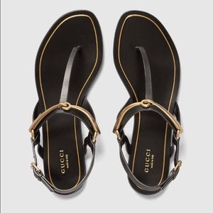 Gucci Tess leather horsebit thong sandal