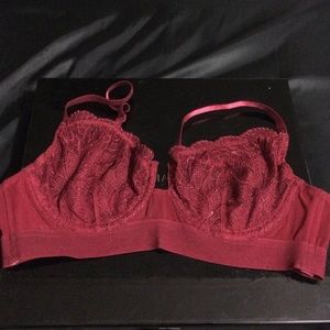 Red underwire unlined bra