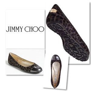 Jimmy Choo whirl smoke animal print flats