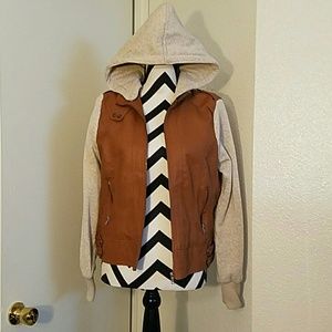 Brown faux leather jacket