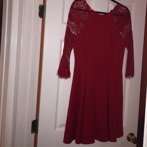 Red three quarter dress