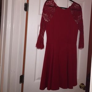 Red three quarter dress