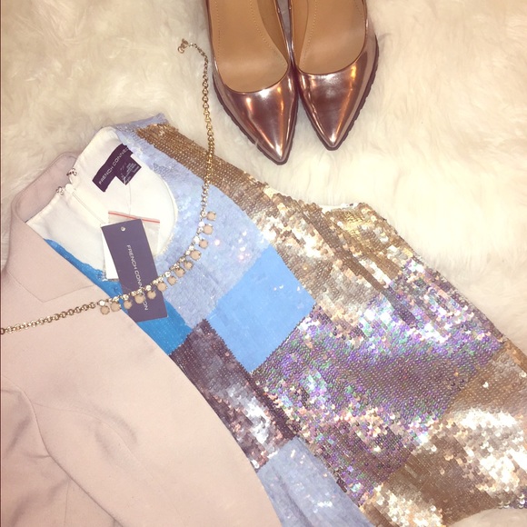 French Connection NWT Sequin Shift Mini
