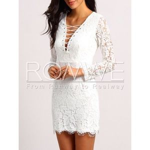 •white laced dress•