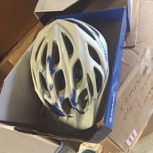 Bicycle helmet blue and white