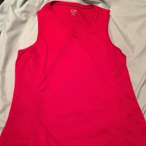 Champion V-Neck Workout Tank Top Medium Red