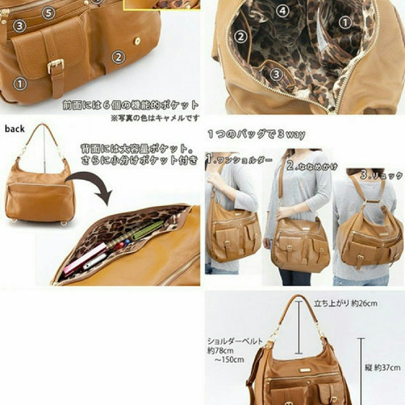 Prime Multi Functional Backpack 7 Pocket Large Backpack  Calf leather Multi-Pocket Hobo bag backpack