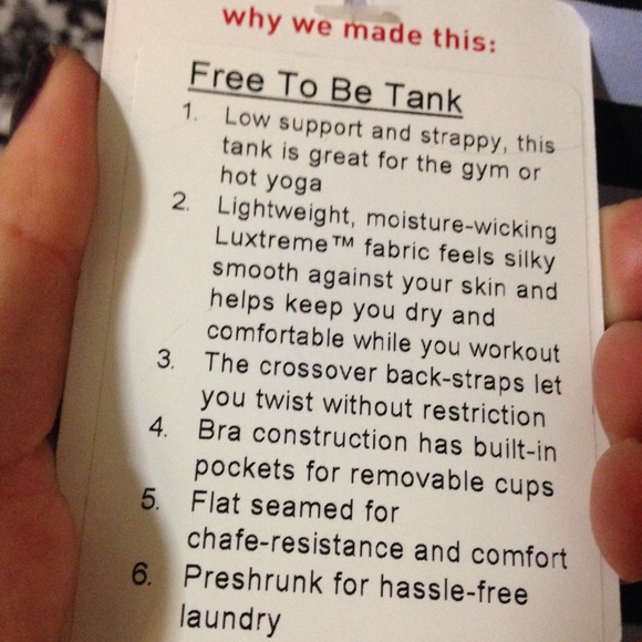 NWT Lululemon Free to be tank in SEHB/BLK Size 4. - Picture 4 of 4