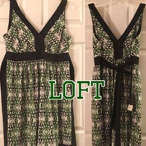 NWT Trulli for LOFT Green Print Dress in 14