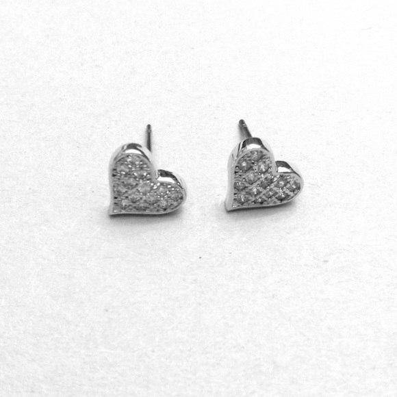 Pave Heart Earrings