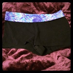 Purple and Blue tie-dye Yoga Shorts