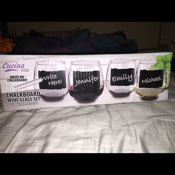 Other - Reserved!! Chalkboard Wine Glasses!