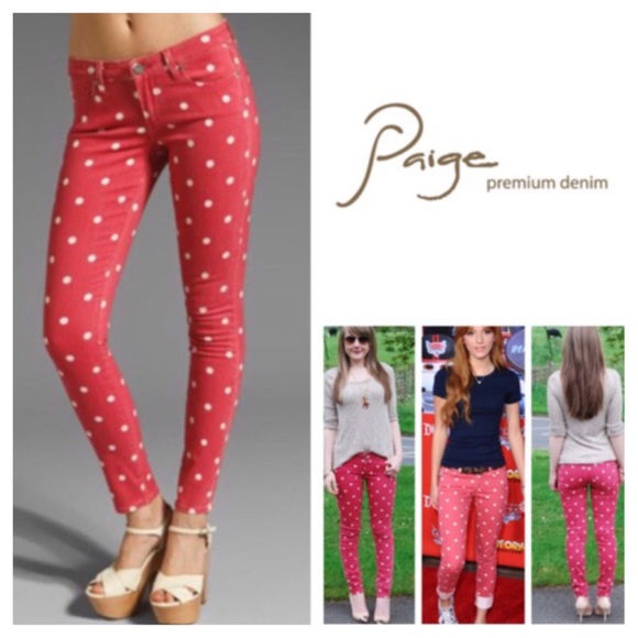 PAIGE Denim - Paige Polka Dot Verdugo Ultra Skinny Jeans. NWT.