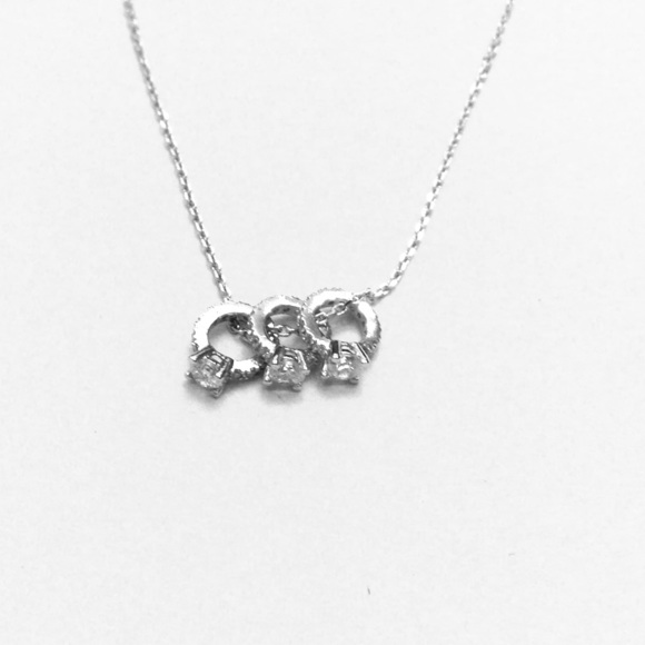 Triple Ring Charm Necklace