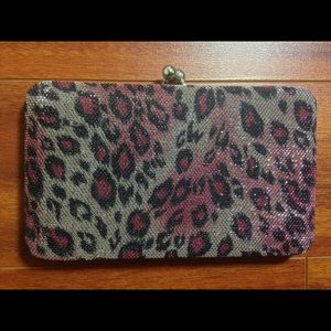 •Sparkly Pink Leopard Wallet With Chain•