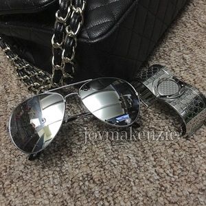 Silver Aviator Sunglasses