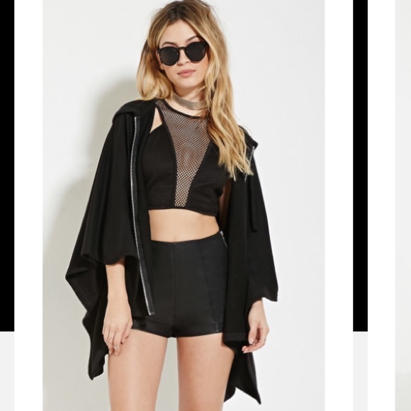 Front zip poncho with hood!