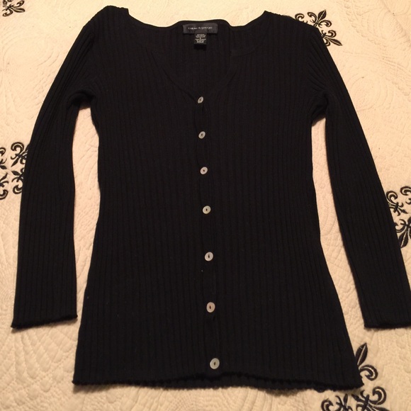 Cable & Gauge Sweaters Cable Gauge Stretchy Sweater 34 Sleeve Black